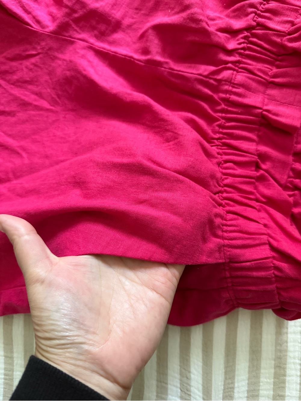 Express Linen Blend Shorts Elastic Waist Fuchsia Pink Size Medium NWT - Picture 6 of 7